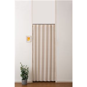 パタパタ カーテン 約 幅100 cm×丈180cm ベージュ 洗える 消臭 制菌 フリーカット 省エネ 間仕切り 日本製 エアーウォッシュ