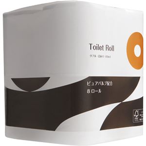 （まとめ） TANOSEEトイレットペーパー パルプブレンド ダブル 芯あり 40m 1パック（8ロール） 【×3セット】