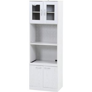 ハイキッチンボード 約180×60cm オークホワイト 組立品【代引不可】
