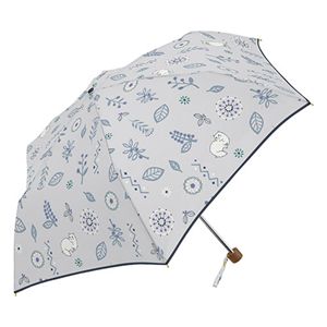 三国 MKN 雨でも晴れでも安心 シルバーコーティング雨晴兼用 55cm耐風楽ミニ傘 kasvi&CAT グレー S2711503